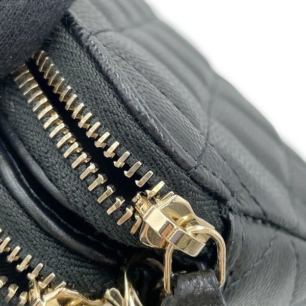 シャネル チェーンウォレット ココマーク マトラッセ キャビアスキン ラインストーン AP4627 CHANEL ポシェット 財布 黒