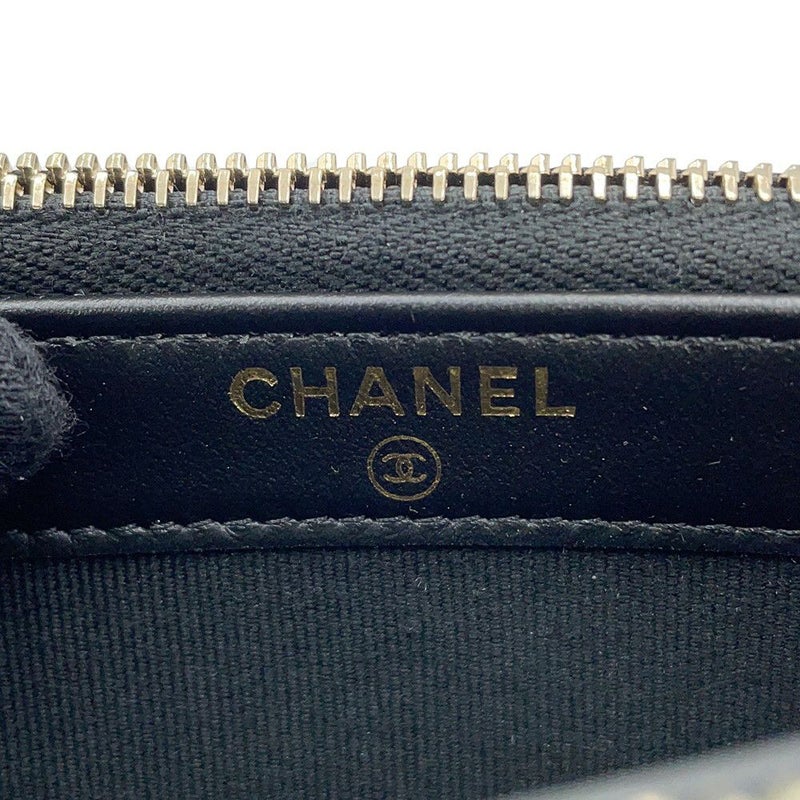 シャネル チェーンウォレット ココマーク マトラッセ キャビアスキン ラインストーン AP4627 CHANEL ポシェット 財布 黒