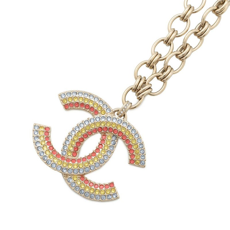 シャネル ネックレス ココマーク レインボー ラインストーン A23 C CHANEL アクセサリー