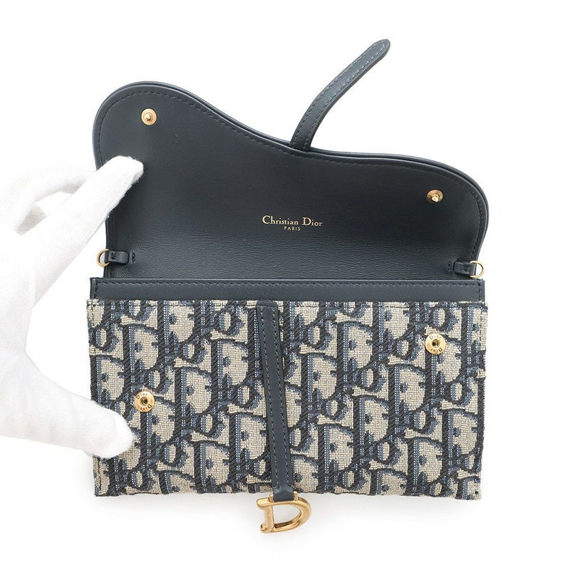 クリスチャン・ディオール チェーンウォレット サドル チェーンポーチ スモール ジャカード S5614CTZQ 財布 トロッター