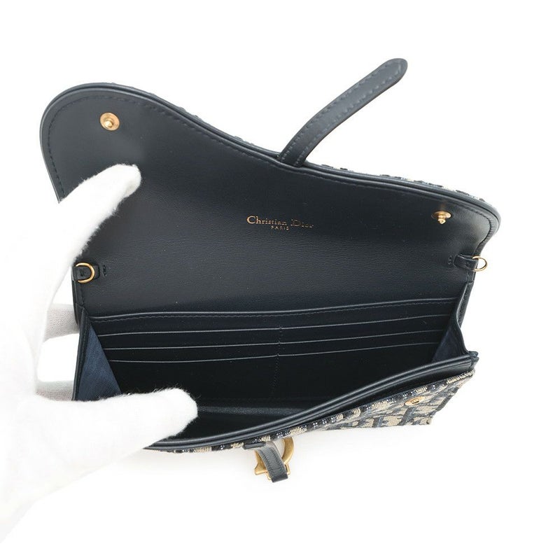 クリスチャン・ディオール チェーンウォレット サドル チェーンポーチ スモール ジャカード S5614CTZQ 財布 トロッター