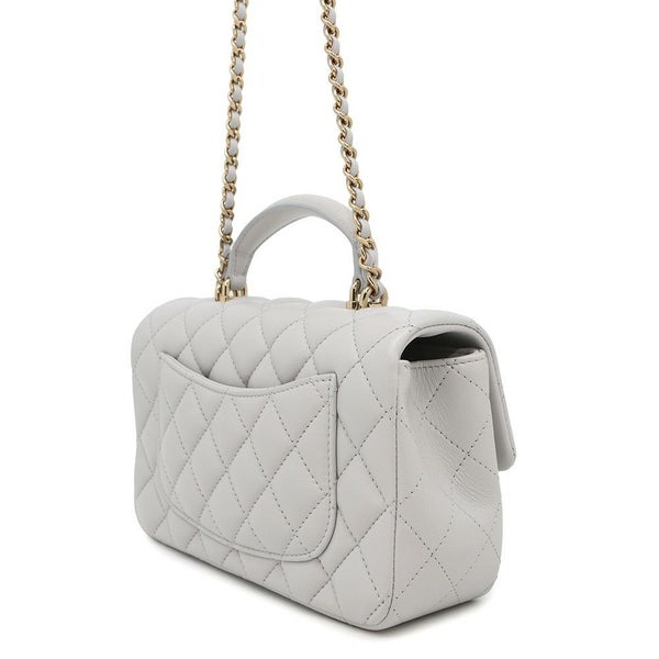 シャネル チェーンショルダーバッグ マトラッセ ココマーク トップハンドル ミニ フラップ ラムスキン AS2431 CHANEL