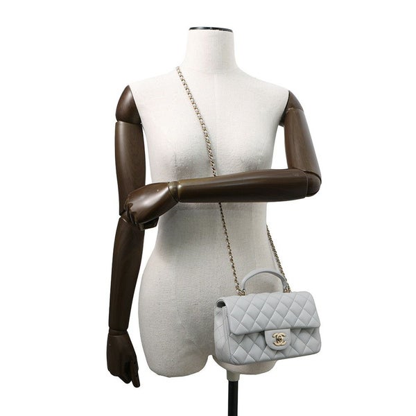 シャネル チェーンショルダーバッグ マトラッセ ココマーク トップハンドル ミニ フラップ ラムスキン AS2431 CHANEL