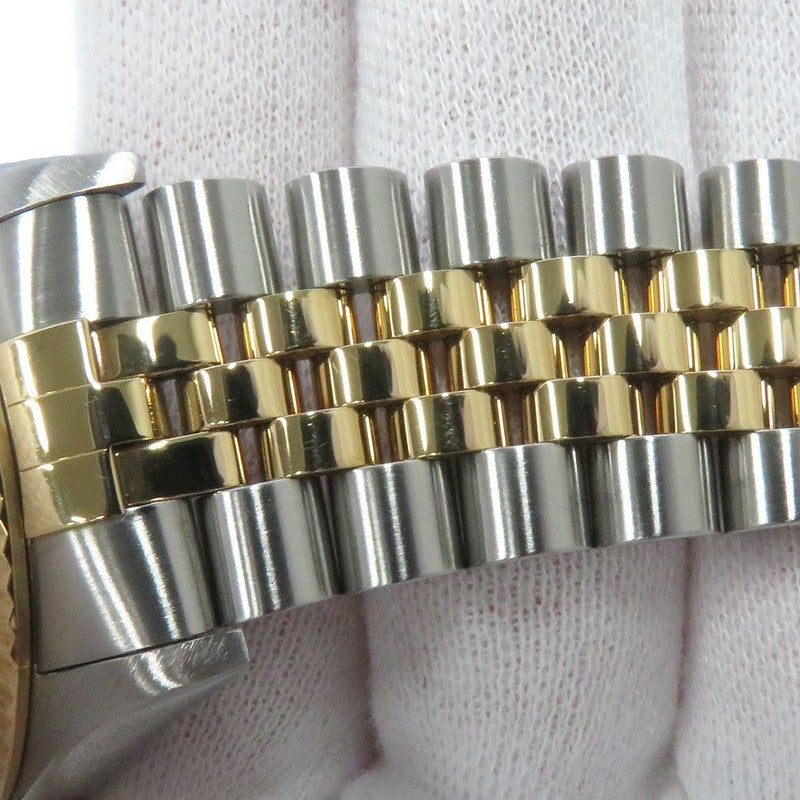 ロレックス デイトジャスト T番 SS/K18YG 16233G ROLEX 腕時計 黒文字盤 10Pダイヤ