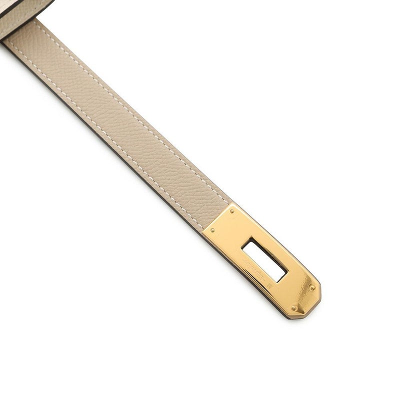 エルメス べルト ケリー・ポケット18 トレンチ/ゴールド/クレ/ゴールド金具 エプソン K刻印 ポーチ付き