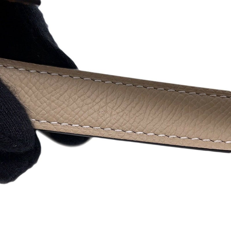 エルメス べルト ケリー・ポケット18 トレンチ/ゴールド/クレ/ゴールド金具 エプソン K刻印 ポーチ付き