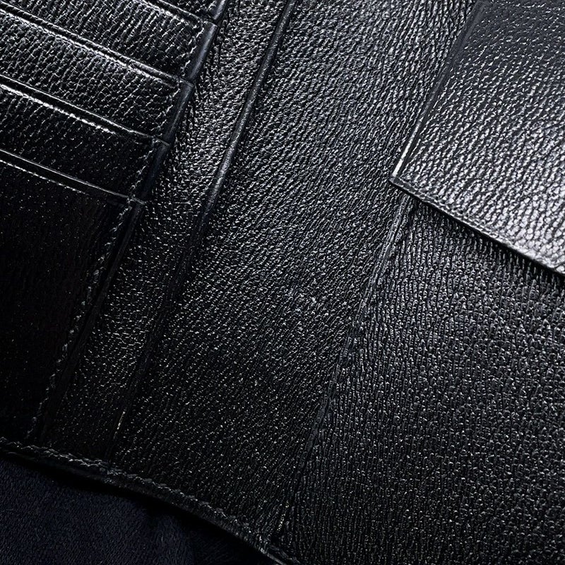 エルメス 二つ折り財布 MC2 ガリレイ ブラック アリゲーターマット X刻印 HERMES 財布 メンズ 黒