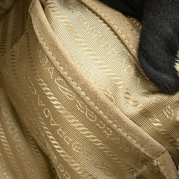 プラダ トートバッグ カナパ デニム フェイクファー BN2182 PRADA