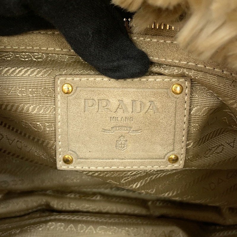 プラダ トートバッグ カナパ デニム フェイクファー BN2182 PRADA