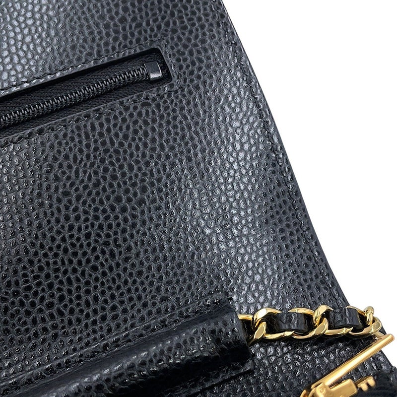 シャネル チェーンウォレット クラシック マトラッセ ココマーク キャビアスキン AP4241 CHANEL 財布 黒