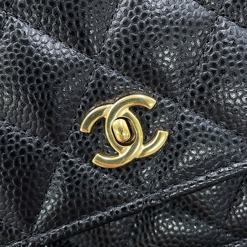 シャネル チェーンウォレット クラシック マトラッセ ココマーク キャビアスキン AP4241 CHANEL 財布 黒