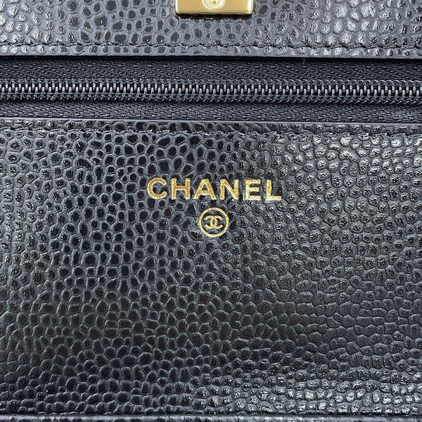 シャネル チェーンウォレット クラシック マトラッセ ココマーク キャビアスキン AP4241 CHANEL 財布 黒