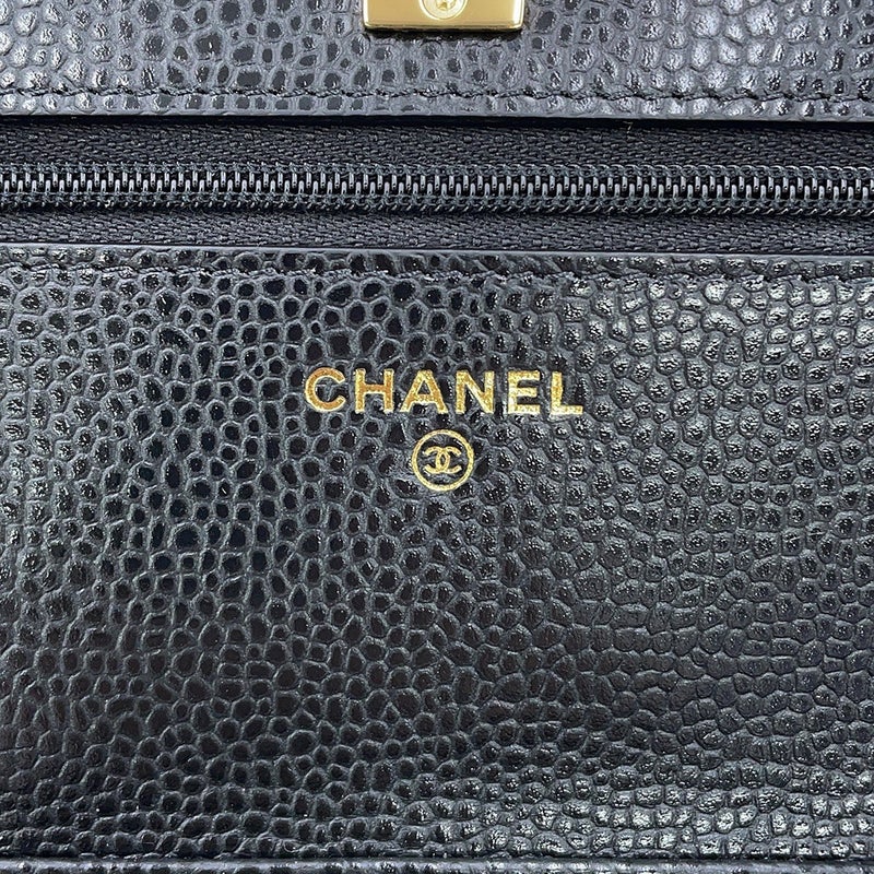 シャネル チェーンウォレット クラシック マトラッセ ココマーク キャビアスキン AP4241 CHANEL 財布 黒