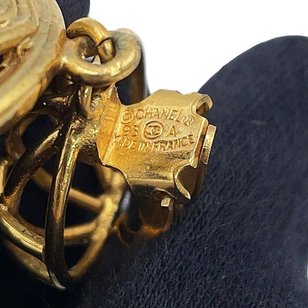 シャネル イヤリング ココマーク 鳥かごモチーフ メタル 93A CHANEL アクセサリー