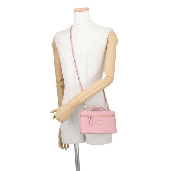 シャネル チェーンショルダーバッグ マトラッセ ココマーク スリム バニティ レザー AP5346 CHANEL ヴァニティ 2way