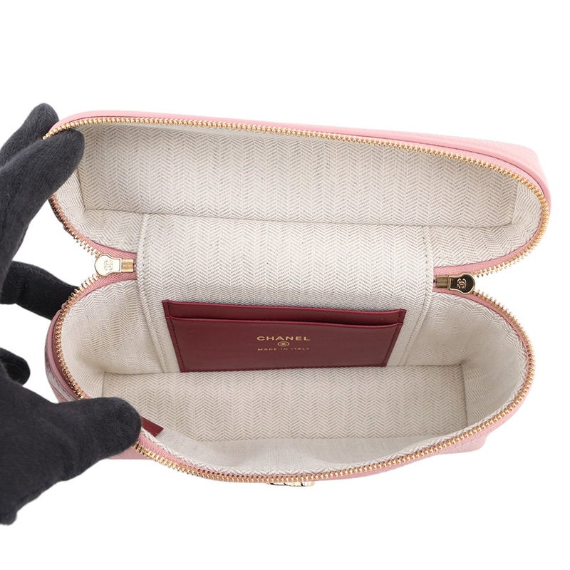 シャネル チェーンショルダーバッグ マトラッセ ココマーク スリム バニティ レザー AP5346 CHANEL ヴァニティ 2way