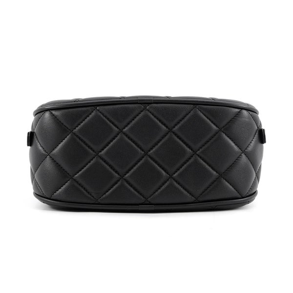 シャネル チェーンショルダーバッグ マトラッセ ミニ ボーリングバッグ ココマーク レザー AS5572 CHANEL 黒