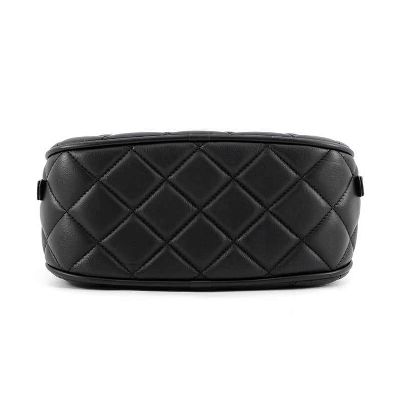 シャネル チェーンショルダーバッグ マトラッセ ミニ ボーリングバッグ ココマーク レザー AS5572 CHANEL 黒