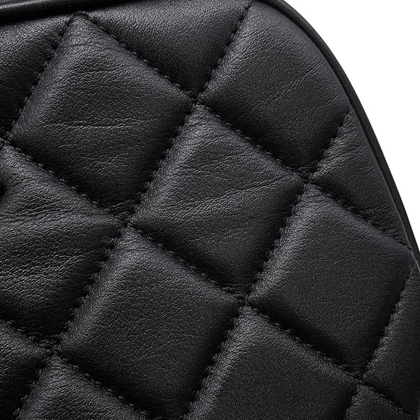 シャネル チェーンショルダーバッグ マトラッセ ミニ ボーリングバッグ ココマーク レザー AS5572 CHANEL 黒