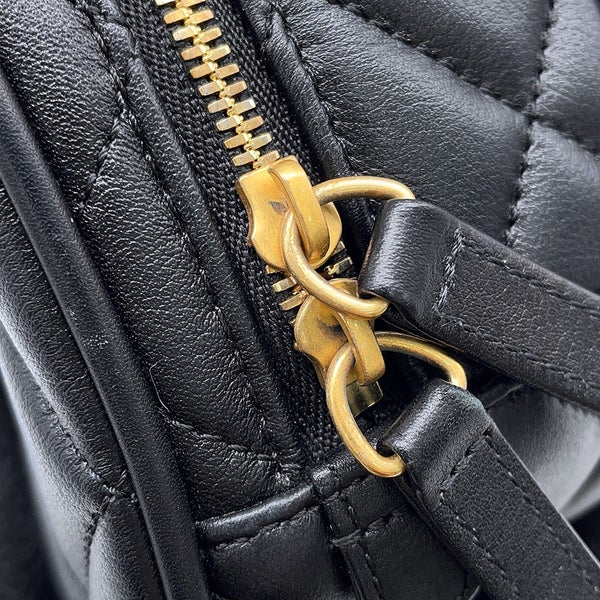 シャネル チェーンショルダーバッグ マトラッセ ミニ ボーリングバッグ ココマーク レザー AS5572 CHANEL 黒