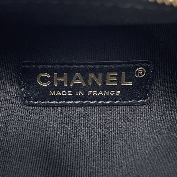 シャネル チェーンショルダーバッグ マトラッセ ミニ ボーリングバッグ ココマーク レザー AS5572 CHANEL 黒