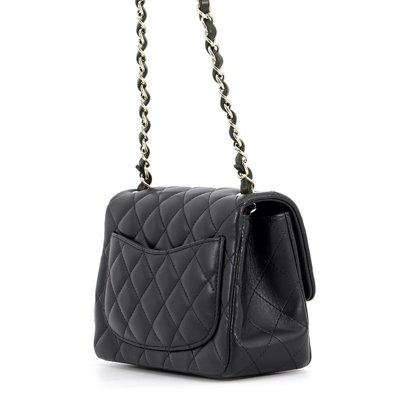 シャネル チェーンショルダーバッグ ミニ クラシック マトラッセ ココマーク ラムスキン A35200 CHANEL バッグ ミニマト 黒
