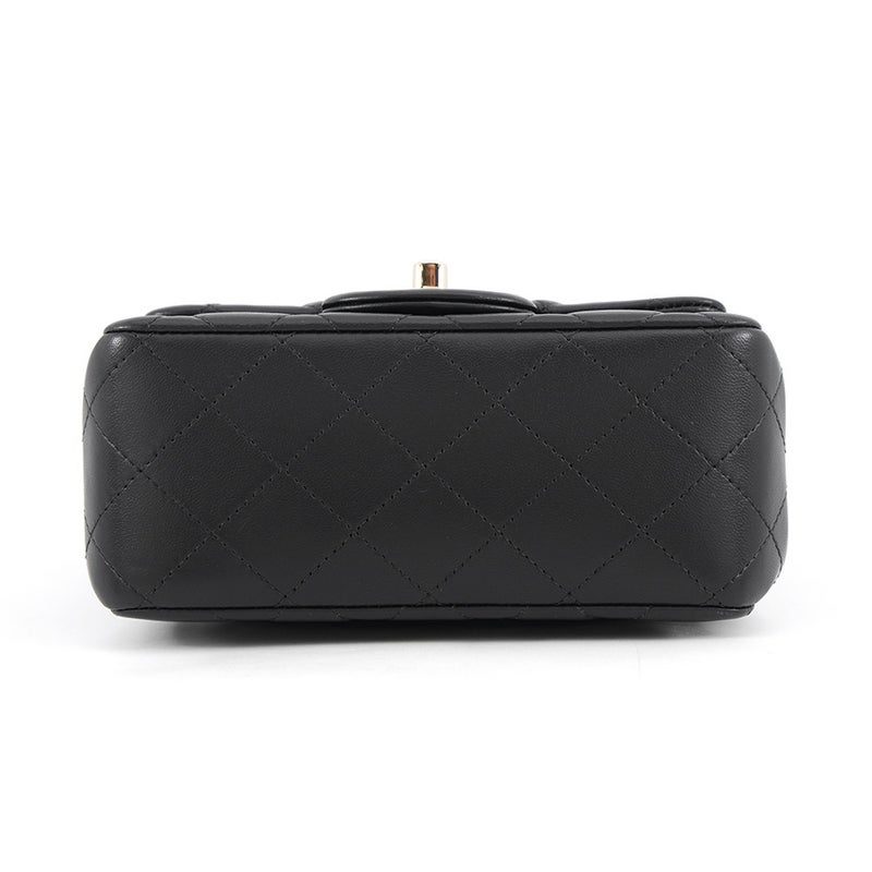 シャネル チェーンショルダーバッグ ミニ クラシック マトラッセ ココマーク ラムスキン A35200 CHANEL バッグ ミニマト 黒