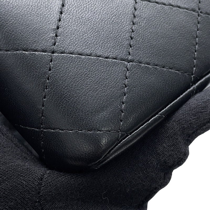 シャネル チェーンショルダーバッグ ミニ クラシック マトラッセ ココマーク ラムスキン A35200 CHANEL バッグ ミニマト 黒
