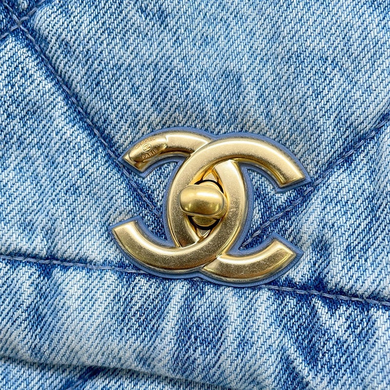 シャネル チェーンショルダーバッグ クラシック ラージ フラップ バッグ ココマーク マトラッセ デニム AS5737 CHANEL