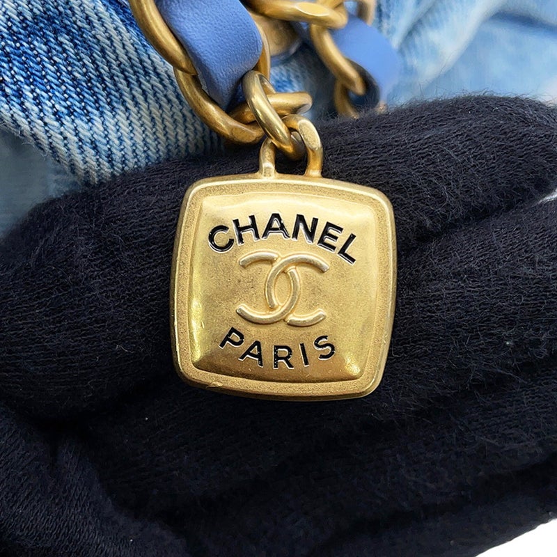 シャネル チェーンショルダーバッグ クラシック ラージ フラップ バッグ ココマーク マトラッセ デニム AS5737 CHANEL