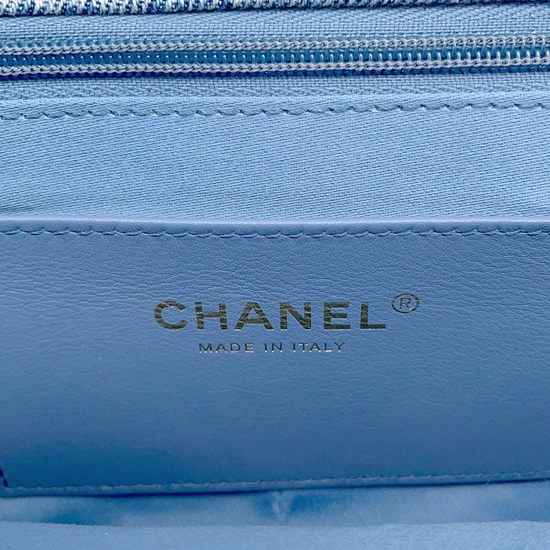 シャネル チェーンショルダーバッグ クラシック ラージ フラップ バッグ ココマーク マトラッセ デニム AS5737 CHANEL
