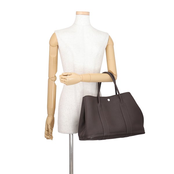 エルメス トートバッグ ガーデンパーティPM エベンヌ/シルバー金具 ネゴンダ Y刻印 HERMES Garden Party