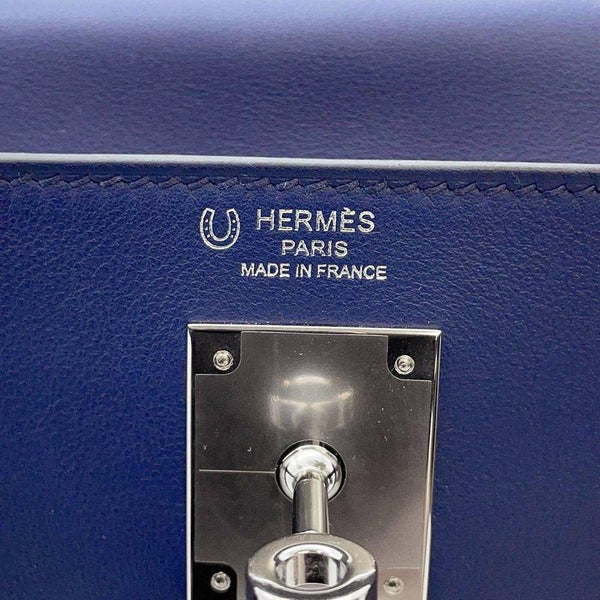 エルメス ケリー28 ヴェルソ 内縫い ブルーサフィール/ブリック/シルバー金具 スイフト B刻印 2way SPO