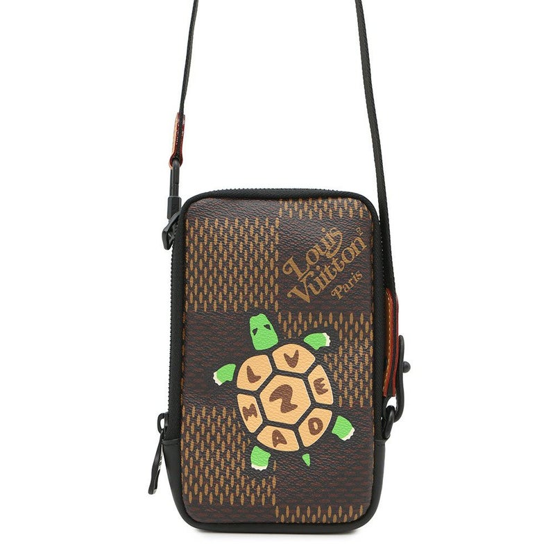 ルイヴィトン ショルダーバッグ ダミエ・ジャイアント NIGOコラボ ダブルフォンポーチ N40377 ブラック 黒