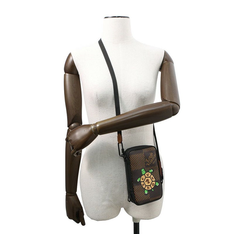 ルイヴィトン ショルダーバッグ ダミエ・ジャイアント NIGOコラボ ダブルフォンポーチ N40377 ブラック 黒