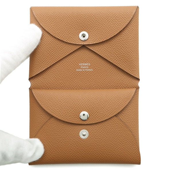 エルメス コインケース カルヴィ デュオ ゴールド/シルバー金具 エプソン K刻印 HERMES 財布