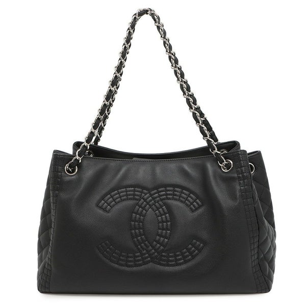 シャネル チェーントートバッグ ココマーク マトラッセ ラムスキン A67172 CHANEL 黒