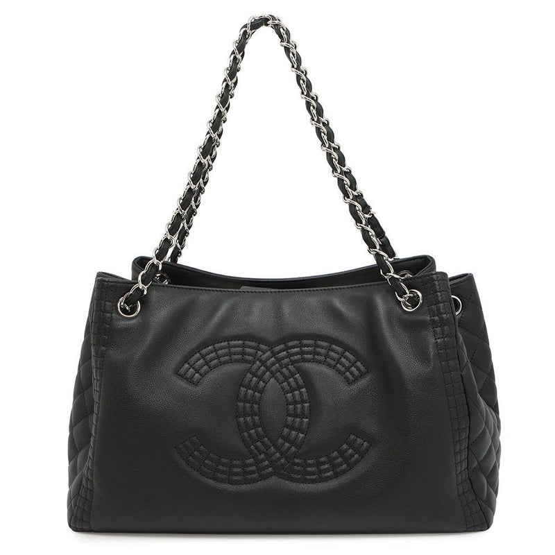 シャネル チェーントートバッグ ココマーク マトラッセ ラムスキン A67172 CHANEL 黒