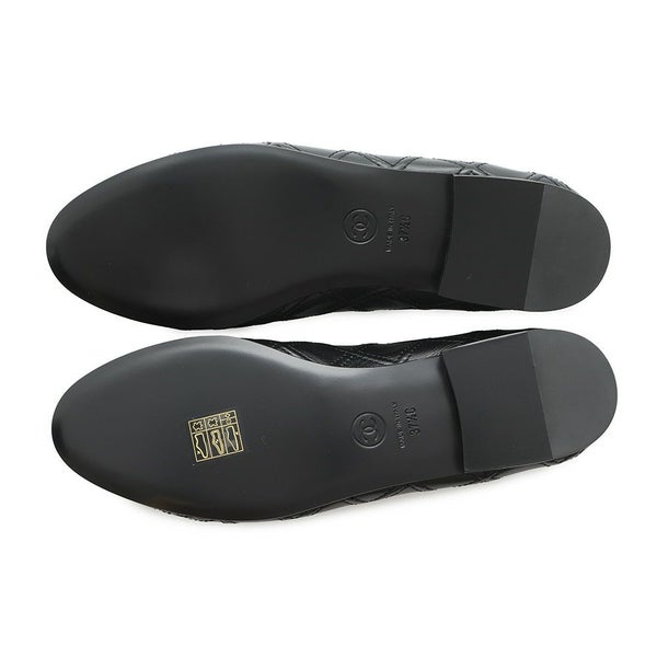 シャネル パンプス ココマーク バレエシューズ ラムスキン エナメル レディースサイズ37 1/2C G40110 CHANEL 靴 黒