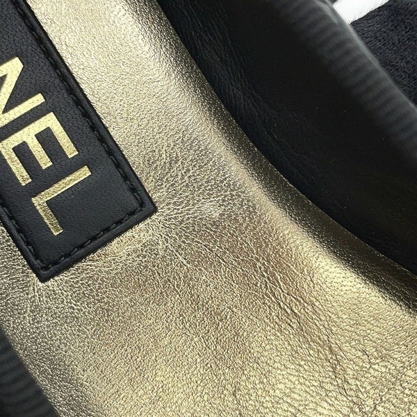 シャネル パンプス ココマーク バレエシューズ ラムスキン エナメル レディースサイズ37 1/2C G40110 CHANEL 靴 黒