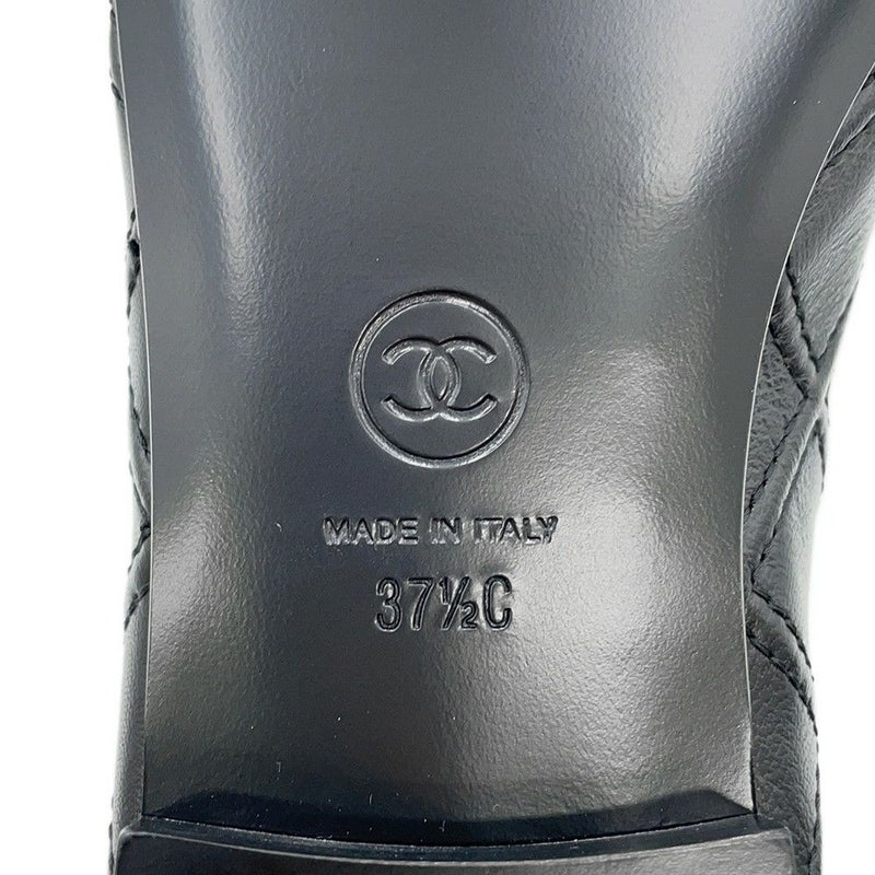 シャネル パンプス ココマーク バレエシューズ ラムスキン エナメル レディースサイズ37 1/2C G40110 CHANEL 靴 黒