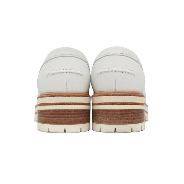 エルメス モカシン アイビー レザー レディースサイ37 1/2 HERMES 靴 ローファー 白