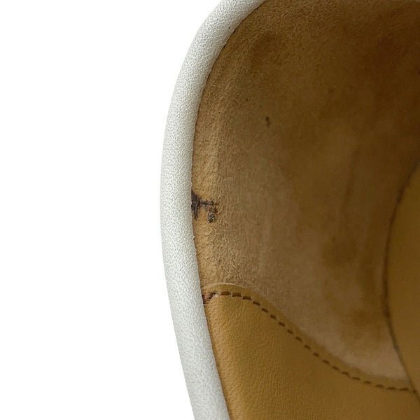 エルメス モカシン アイビー レザー レディースサイ37 1/2 HERMES 靴 ローファー 白