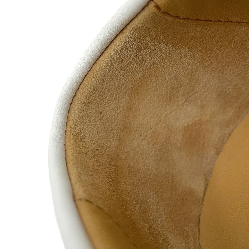 エルメス モカシン アイビー レザー レディースサイ37 1/2 HERMES 靴 ローファー 白