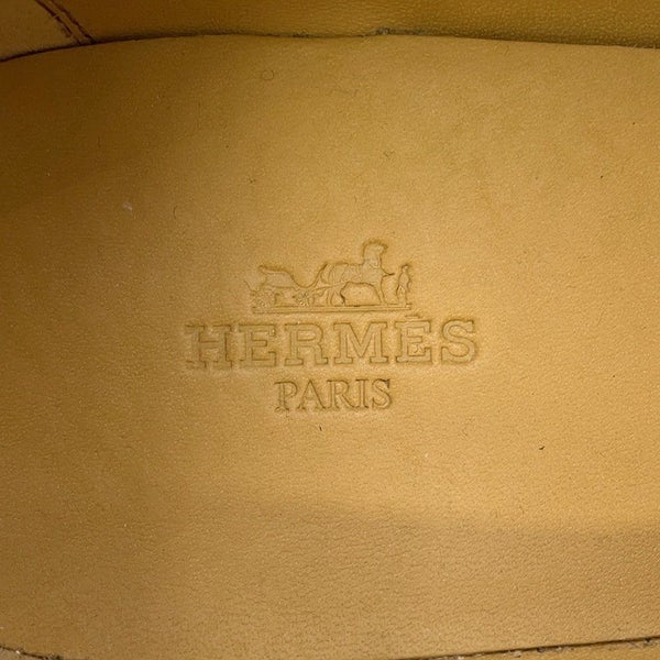 エルメス モカシン アイビー レザー レディースサイ37 1/2 HERMES 靴 ローファー 白