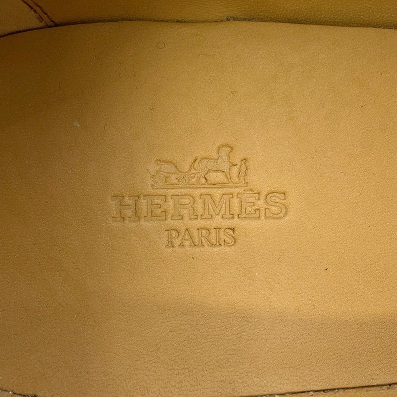 エルメス モカシン アイビー レザー レディースサイ37 1/2 HERMES 靴 ローファー 白