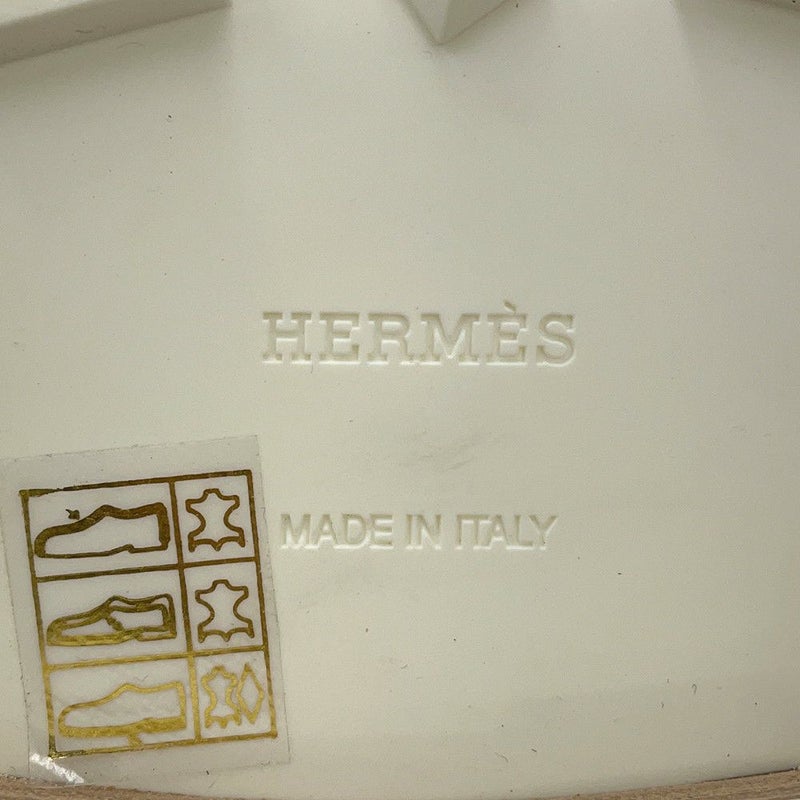エルメス モカシン アイビー レザー レディースサイ37 1/2 HERMES 靴 ローファー 白