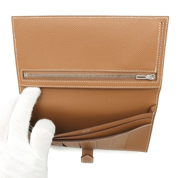 エルメス 長財布 ベアンスフレ ゴールド/ゴールド金具 エプソン B刻印 HERMES 財布