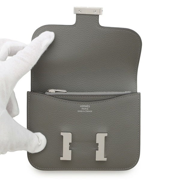 エルメス 財布 コンスタンス スリム グリメイヤー/シルバー金具 エバーカラー W刻印 HERMES 財布