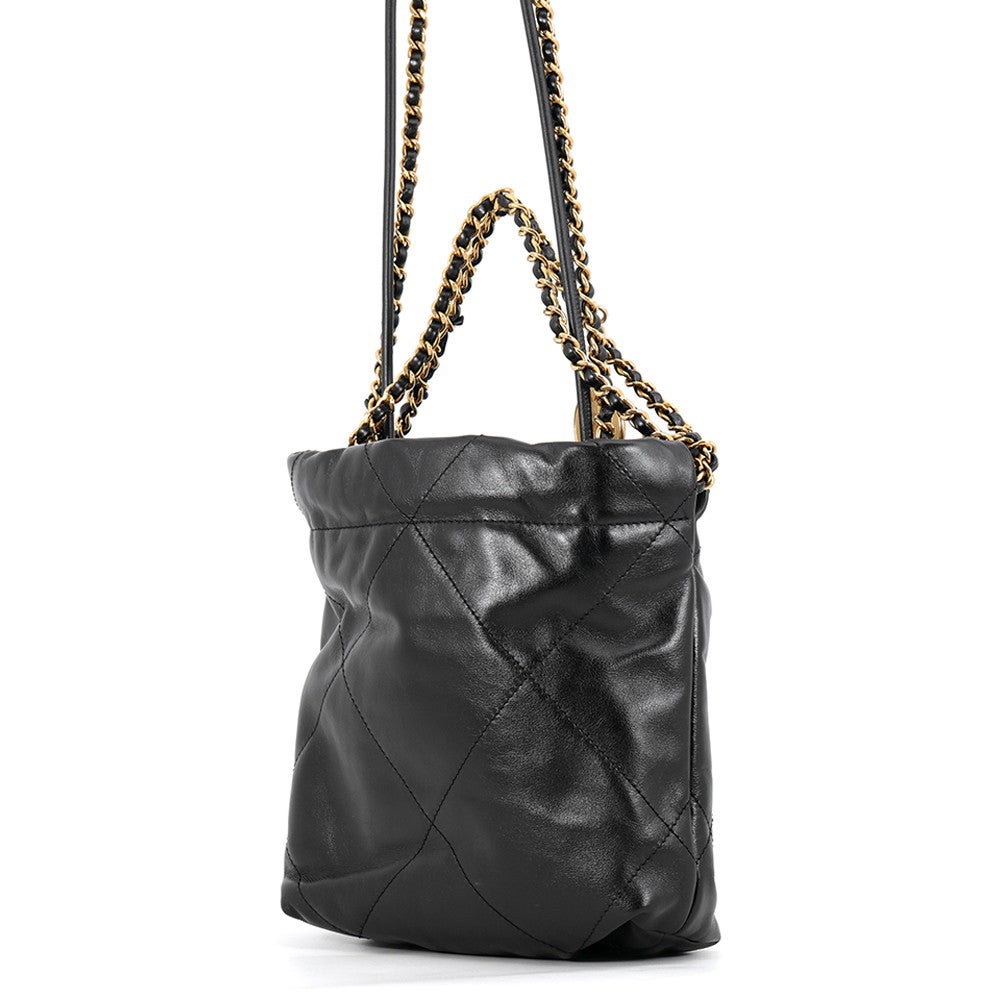 シャネル ハンドバッグ CHANEL 22 ミニ ココマーク シャイニーカーフ